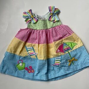 Seersucker Summer dress for baby girl 🥰 3-6months